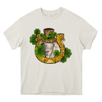 Cream st patricks day goat horseshoe shamrock Heavy Core Tee - RanaPortraitStore