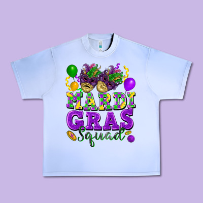 Mardi Gras Squad Urban Heavy Tee Designed By Fadigitalartstudio
