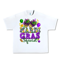 White Mardi Gras squad Urban Heavy Tee - FaDigitalArtStudio