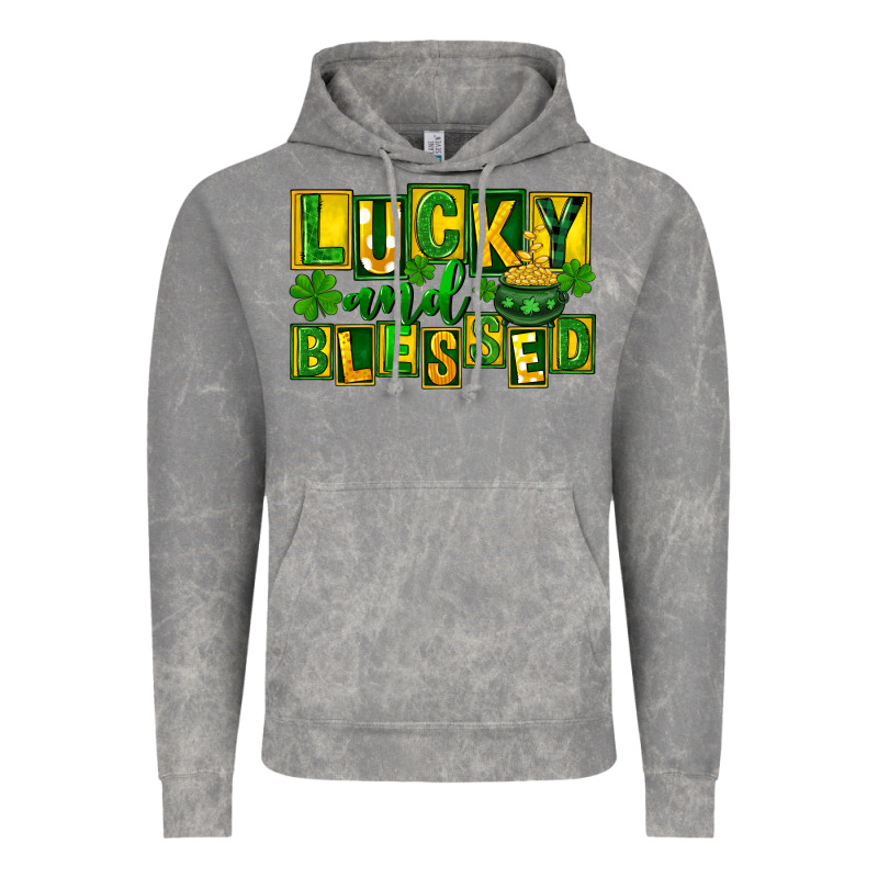 St Patricks Day Lucky And Blessed Vintage Hoodie by FaDigitalArtStudio | Teevron