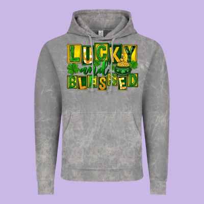 St Patricks Day Lucky And Blessed Vintage Hoodie Designed By Fadigitalartstudio