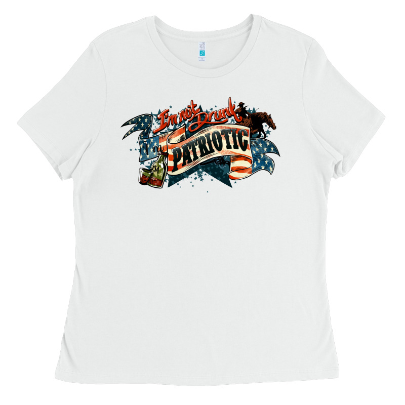 I'm Not Drunk I'm Patriotic 4th Of July Ladies Tee by HowdyJamesFarm | Teevron