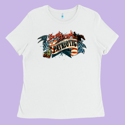 I'm Not Drunk I'm Patriotic 4th Of July Ladies Tee Designed By Howdyjamesfarm