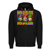 Black autism gnomes Zipper Hoodie - AdoDesignShop