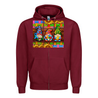 Burgundy autism gnomes Zipper Hoodie - AdoDesignShop