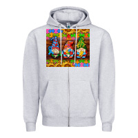 Heather Grey autism gnomes Zipper Hoodie - AdoDesignShop