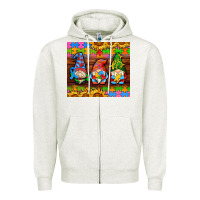 Oatmeal Heather autism gnomes Zipper Hoodie - AdoDesignShop