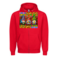 Red autism gnomes Zipper Hoodie - AdoDesignShop