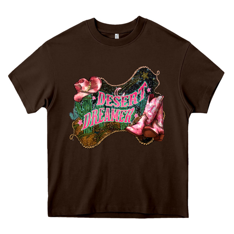 Desert Dreamer Cowgirl Boots Hat Heavy Core Tee by HowdyJamesFarm | Teevron