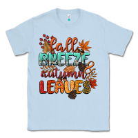 Dusty Blue fall breeze and autumn leaves Classic Tee - CowGirlArtShop