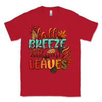 Red fall breeze and autumn leaves Classic Tee - CowGirlArtShop