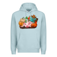 Blue Mist Hello fall pig Premium Hoodie - RanaPortraitStore