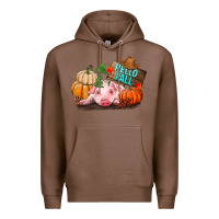 Chestnut Hello fall pig Premium Hoodie - RanaPortraitStore