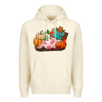Sandshell Hello fall pig Premium Hoodie - RanaPortraitStore