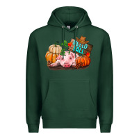 Sports Green Hello fall pig Premium Hoodie - RanaPortraitStore