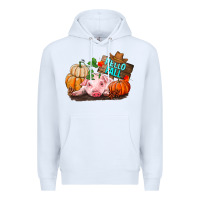 White Hello fall pig Premium Hoodie - RanaPortraitStore