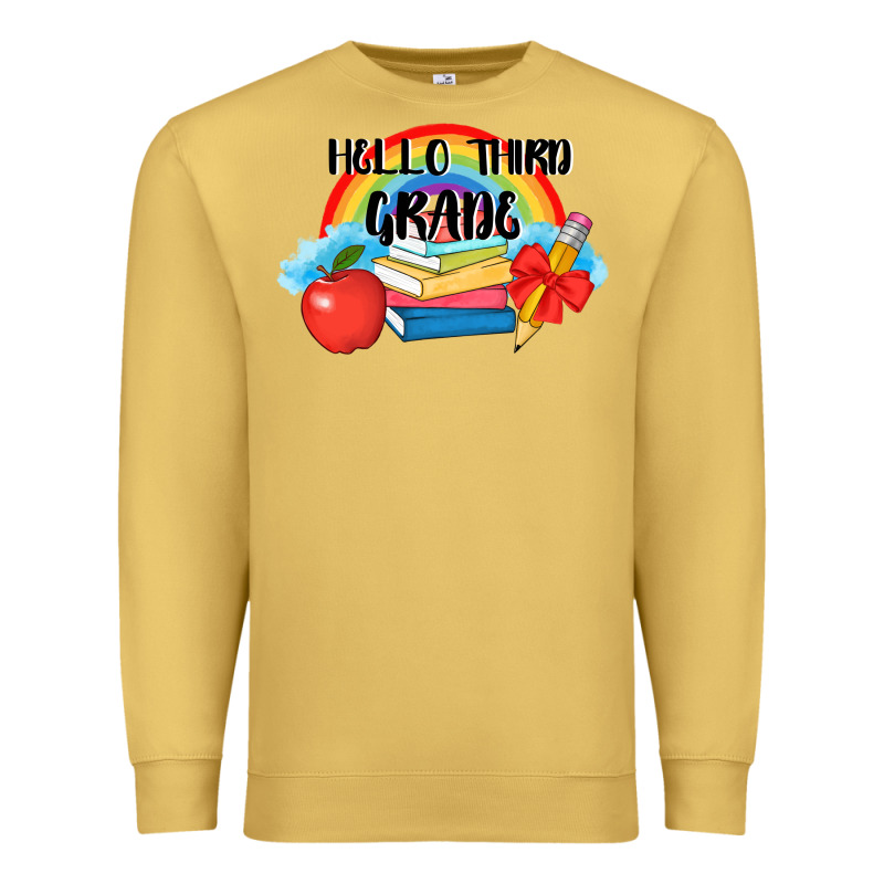 Back To School Hello Third Grade 3200x2400 Premium Sweatshirt by AdoDesignShop | Teevron