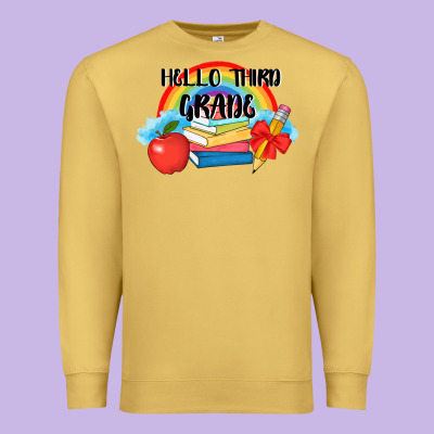 Back To School Hello Third Grade 3200x2400 Premium Sweatshirt Designed By Adodesignshop