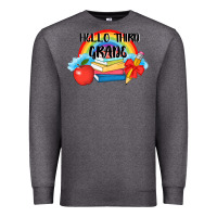 Charcoal Heather back to school hello third grade 3200x2400 Premium Sweatshirt - AdoDesignShop