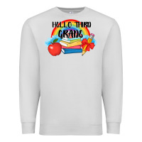 Dove Grey back to school hello third grade 3200x2400 Premium Sweatshirt - AdoDesignShop