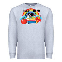 Heather Grey back to school hello third grade 3200x2400 Premium Sweatshirt - AdoDesignShop