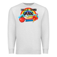 Oatmeal Heather back to school hello third grade 3200x2400 Premium Sweatshirt - AdoDesignShop