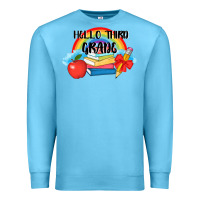 Ocean Blue back to school hello third grade 3200x2400 Premium Sweatshirt - AdoDesignShop