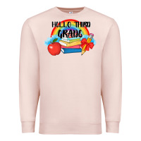 Pale Pink back to school hello third grade 3200x2400 Premium Sweatshirt - AdoDesignShop