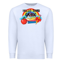 White back to school hello third grade 3200x2400 Premium Sweatshirt - AdoDesignShop