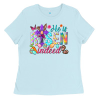 Baby Blue He is risen indeed Happy Easter Day Ladies Tee - HowdyJamesFarm