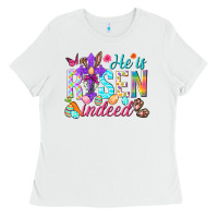 White He is risen indeed Happy Easter Day Ladies Tee - HowdyJamesFarm