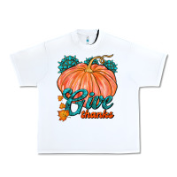White Give Thanks Urban Heavy Tee - FaDigitalArtStudio