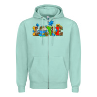 Seafoam autism coffee cup with sunflower Zipper Hoodie - AdoDesignShop