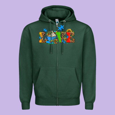 Autism Coffee Cup With Sunflower Zipper Hoodie Designed By Adodesignshop