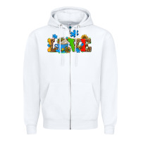 White autism coffee cup with sunflower Zipper Hoodie - AdoDesignShop