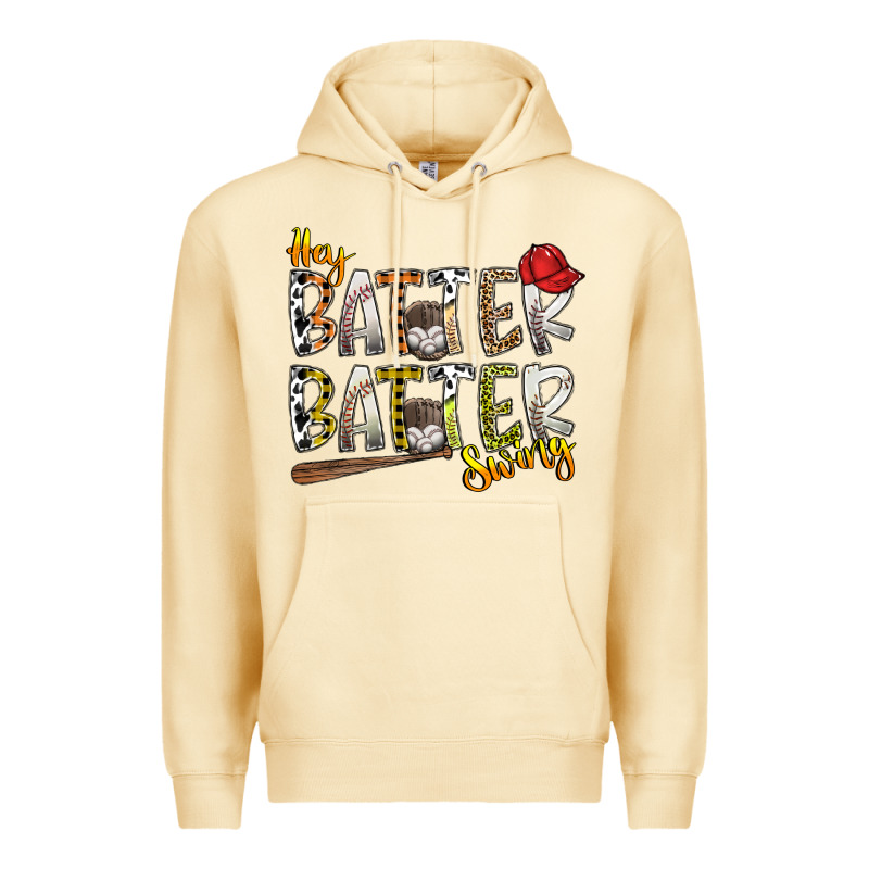 Hey Batter Batter Swing Premium Hoodie by SublimationCraftShop | Teevron