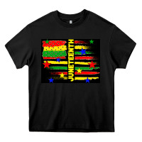 Black juneteenth american flag Heavy Core Tee - TumblerDesignByShophia