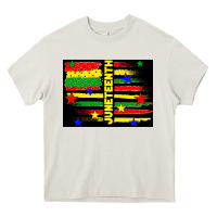 Cream juneteenth american flag Heavy Core Tee - TumblerDesignByShophia