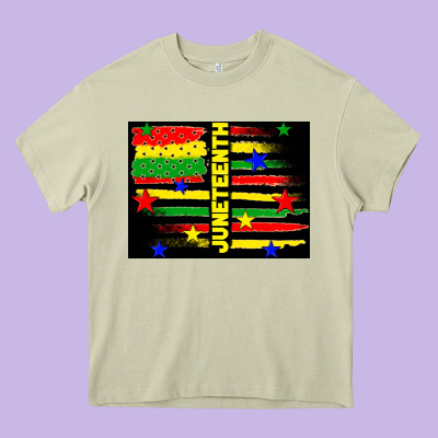 Juneteenth American Flag Heavy Core Tee Designed By Tumblerdesignbyshophia