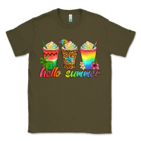 Army Green hello summer Classic Tee - Artiststas