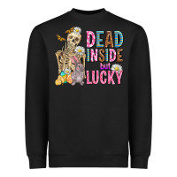 Black easter dead inside but lucky  with skeleton Heavyweight Sweatshirt - AdoDesignShop