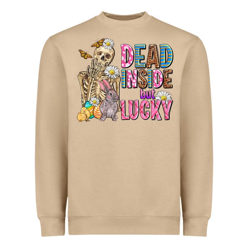 Easter Dead Inside But Lucky  With Skeleton Heavyweight Sweatshirt by AdoDesignShop | Teevron