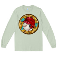 Matcha baseball with sunflower round earrings Long Sleeve Tee - BundleAndBundleShop