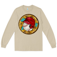 Mushroom baseball with sunflower round earrings Long Sleeve Tee - BundleAndBundleShop
