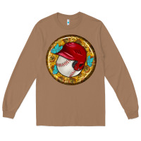 Toasted Coconut baseball with sunflower round earrings Long Sleeve Tee - BundleAndBundleShop