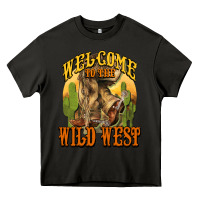 Asphalt Welcome to the wild west Cowboy boots Heavy Core Tee - HowdyJamesFarm