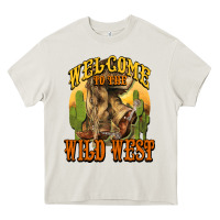 Cream Welcome to the wild west Cowboy boots Heavy Core Tee - HowdyJamesFarm