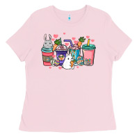 Bubblegum Pink Easter Day coffee drink Ladies Tee - HowdyJamesFarm