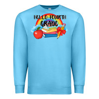 Ocean Blue back to school hello fourth grade 3200x2400 Premium Sweatshirt - AdoDesignShop