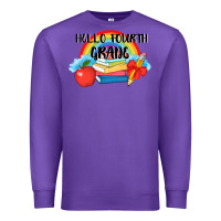 Purple back to school hello fourth grade 3200x2400 Premium Sweatshirt - AdoDesignShop